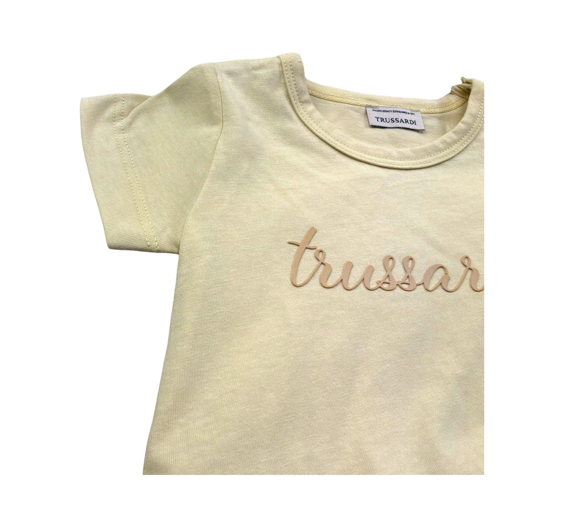 Trussardi Abito Mezza Manica Tinta Unita con Logo per Neonata TIP26018VE GIALLO TRUSSARDI 