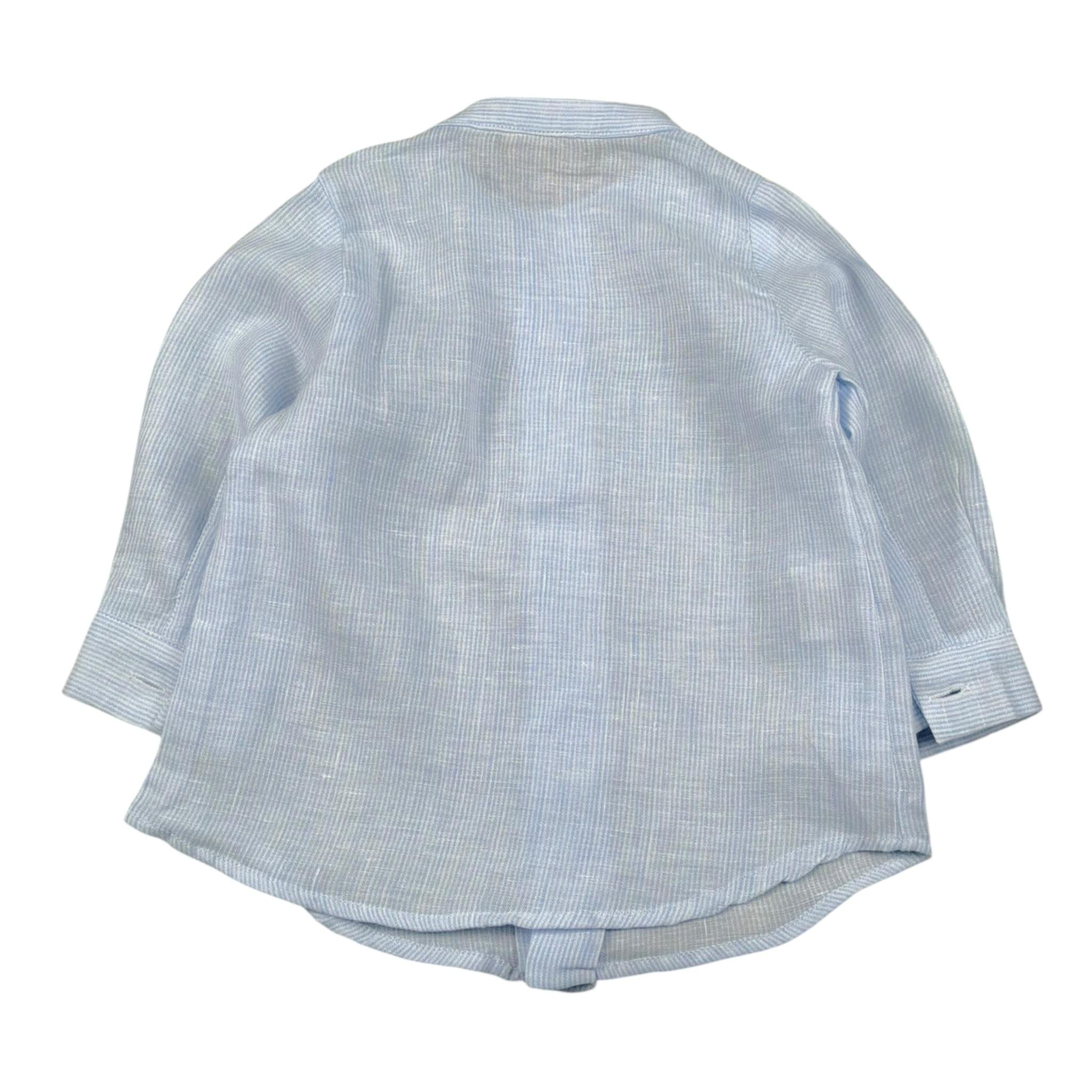 La Stupenderia Camicia Tinta Unita con Collo Coreano per Neonato CJCM71 AZZURRO LA STUPENDERIA 