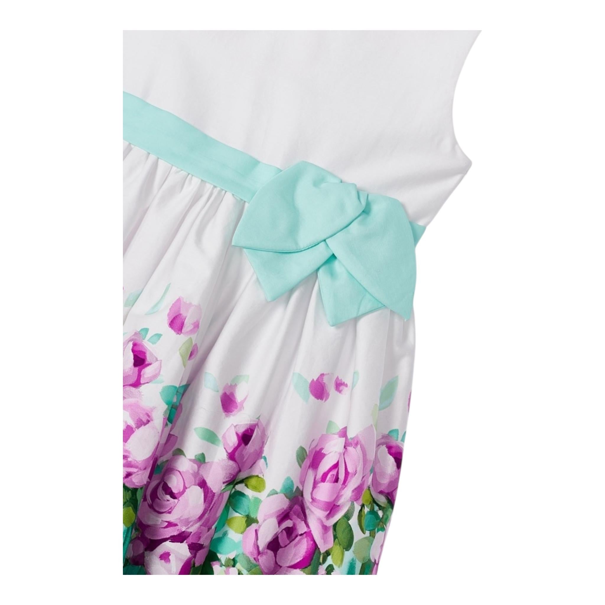 Mayoral Abito Tinta Unita con Fantasia Fiori per Bambina 3915 BIANCO MAYORAL 