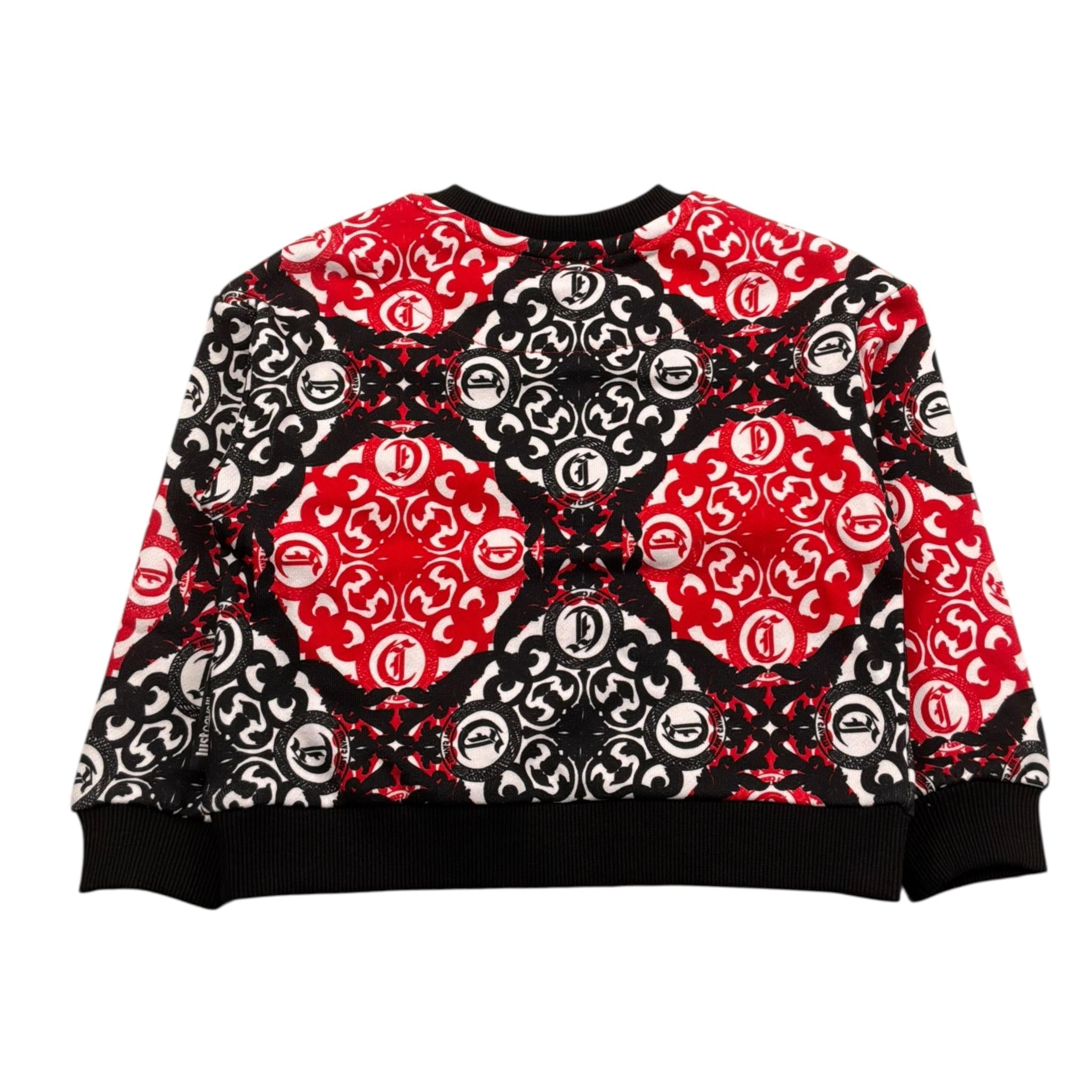 Just Cavalli Felpa Chiusa Girocollo Stampa Fantasia per Neonato JIP26053FE NERO JUST CAVALLI 