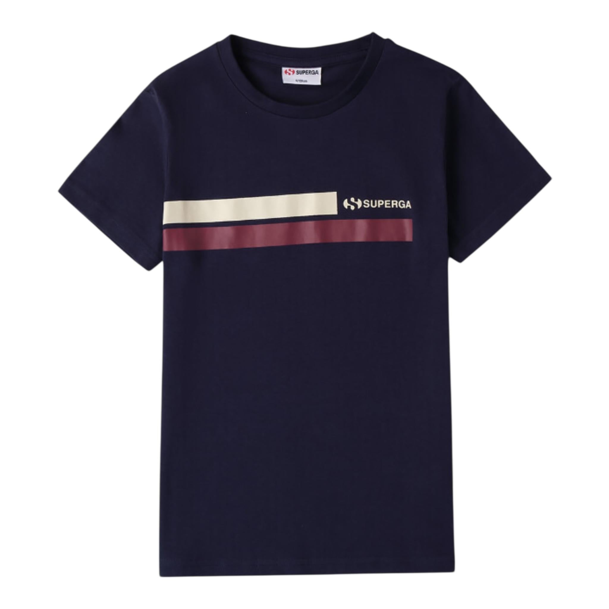 SUPERGA t-shirt tinta unita con stampa Blu per Bambino A102 BLU SUPERGA 