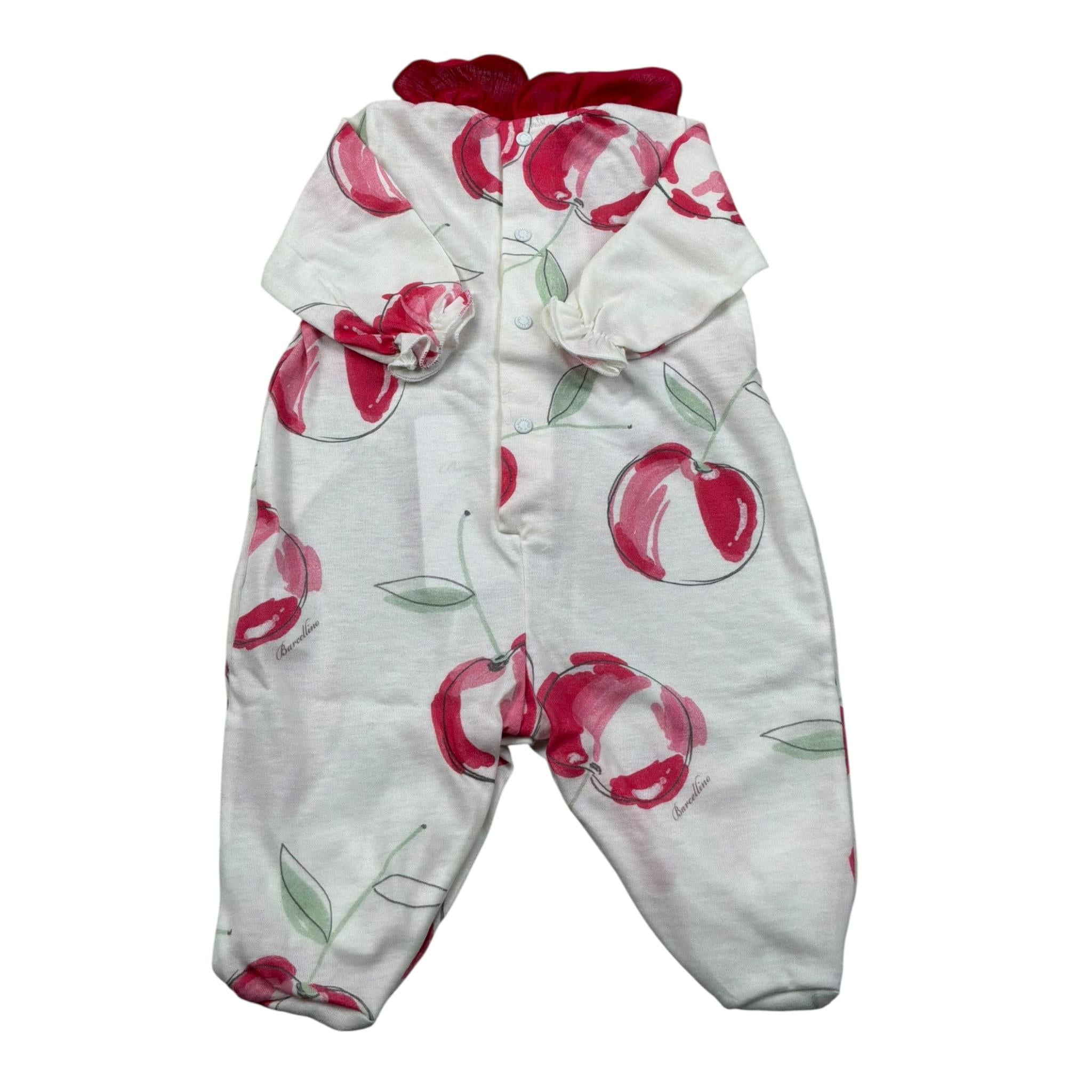 Barcellino Tutina Manica Lunga Tinta Unita con Stampe per Neonata 101101 BIANCO BARCELLINO 