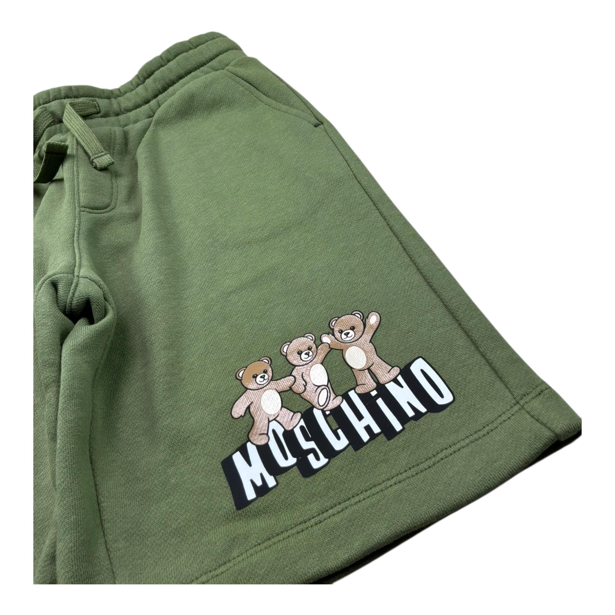 Moschino Bermuda Tinta Unita con Stampa per Bambino HUQ02M VERDE MOSCHINO 