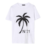 N°21 T-Shirt Tinta Unita Girocollo con Stampa per Bambino N2104G BIANCO N°21 