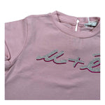 M+E' T-Shirt Girocollo tinta unita con Stampa Rosa per Neonata UE1405 ROSA M+E' 