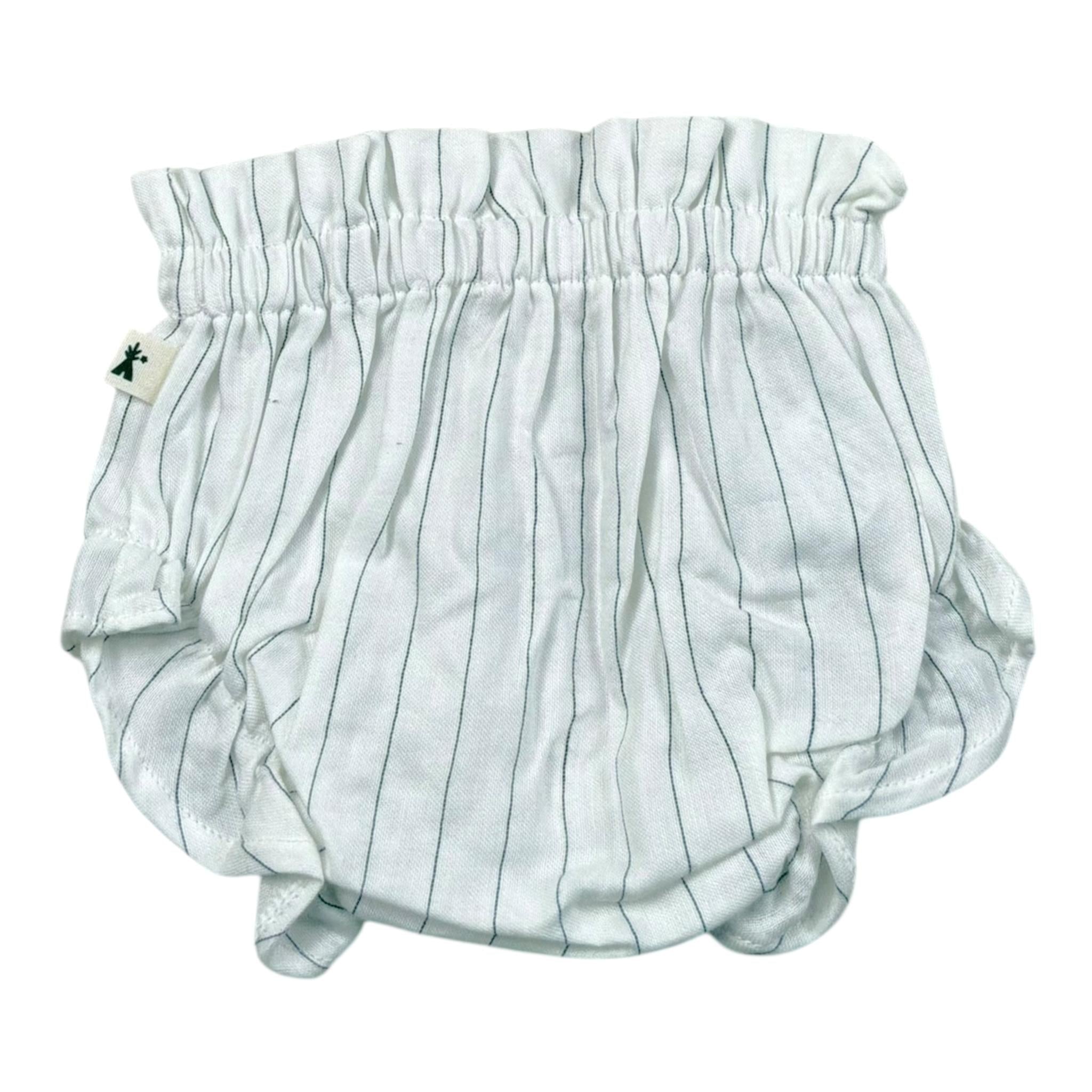 Petit Indi Coulotte Bicolore con Fantasia A Righe per Neonata COULBI BIANCO PETIT INDI 