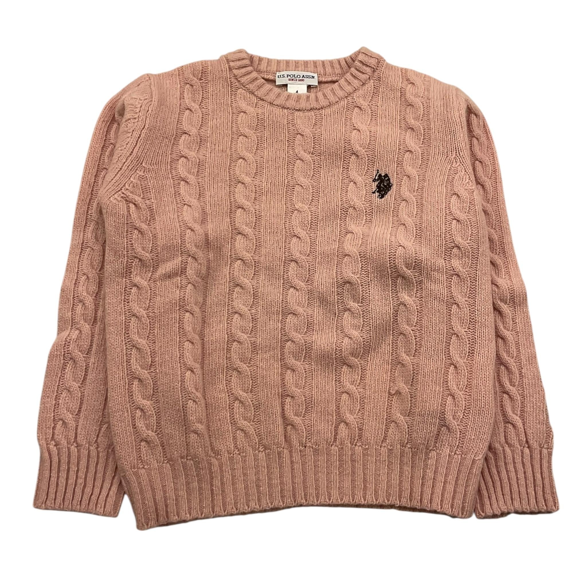 U.S. POLO ASSN maglia gircollo tinta unita Rosa per Bambina US40673 ROSA U.S. POLO ASSN 