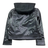 Liu Jo Giubbino In Ecopelle Tinta Unita con Zip E Capuccio per Bambino QF3003 NERO LIU JO 