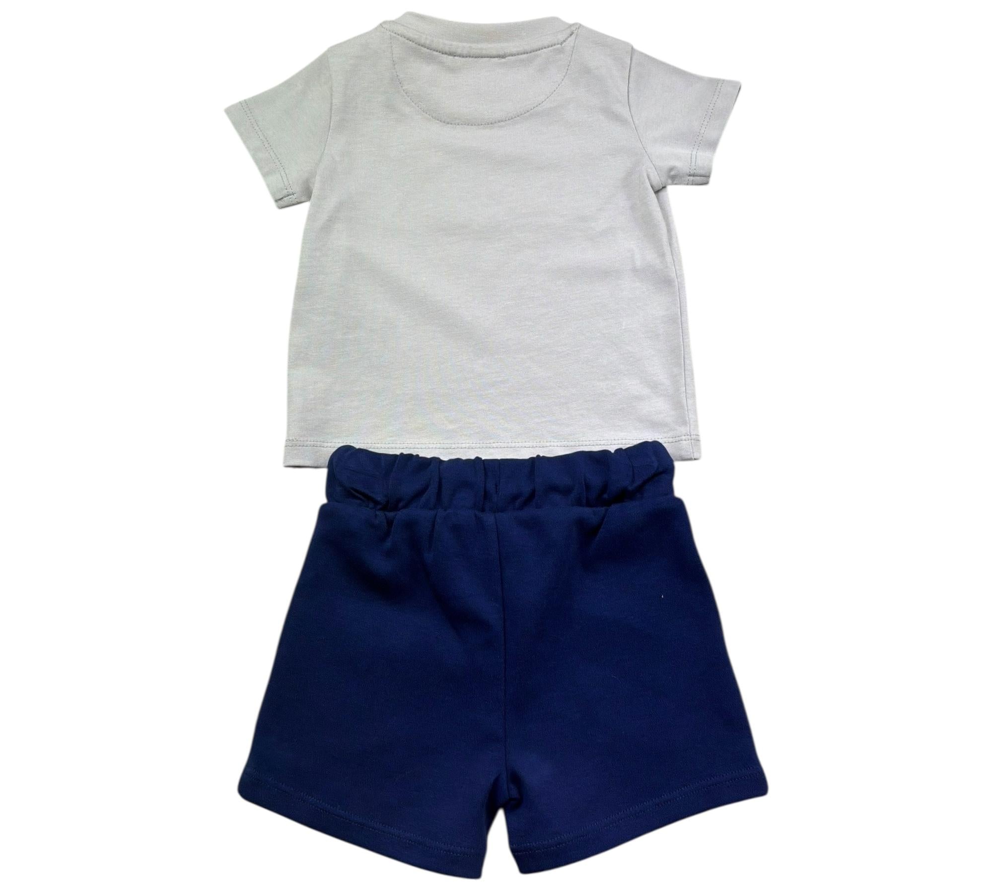 John Richmond Completo 2 Pezzi T-Shirt-Bermuda per Neonato RIP26022CJ GRIGIO/BLU JOHN RICHMOND 