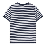 Max Mara T-Shirt Girocollo Fantasia A Righe con Logo per Bambina MX0162 BIANCO/BLU MAX MARA 