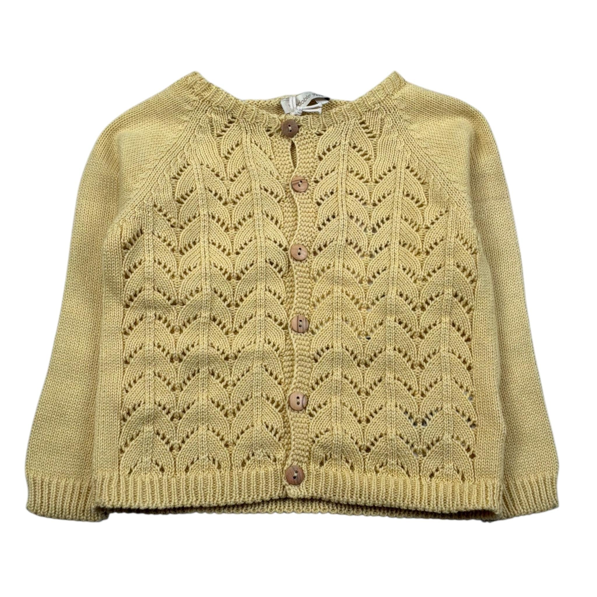 Wedoble Cardigan Tinta Unita con Trafori per Neonata V2507308B GIALLO WEDOBLE 