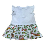 Moschino Abito Mezza Manica Tinta Unita con Fantasia per Neonata MDV0D7 BIANCO MOSCHINO 