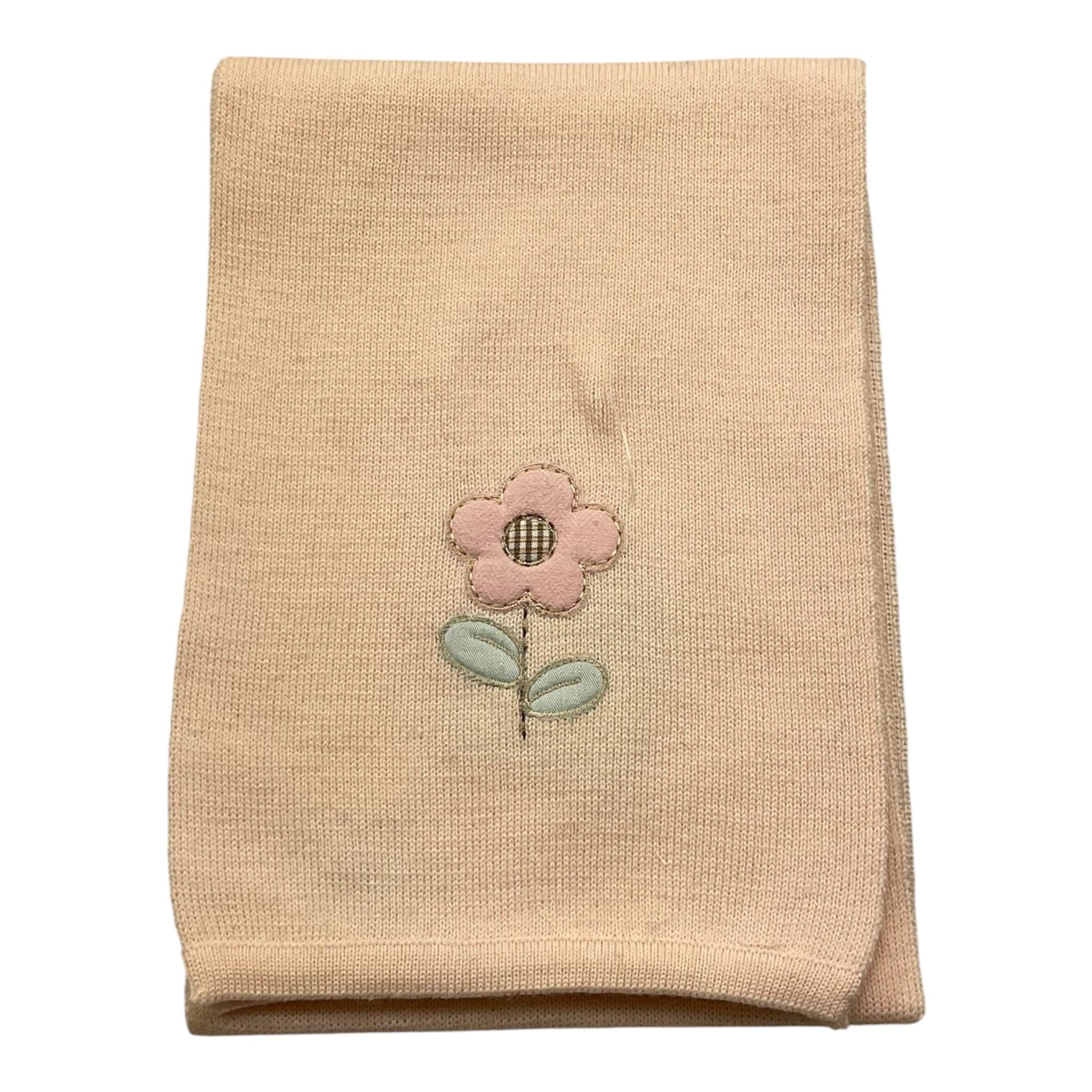 ZUCCHERO E FILATI sciarpa tinta unita con ricamo fiore Rosa per Bambina MIS ROSA ZUCCHERO E FILATI 