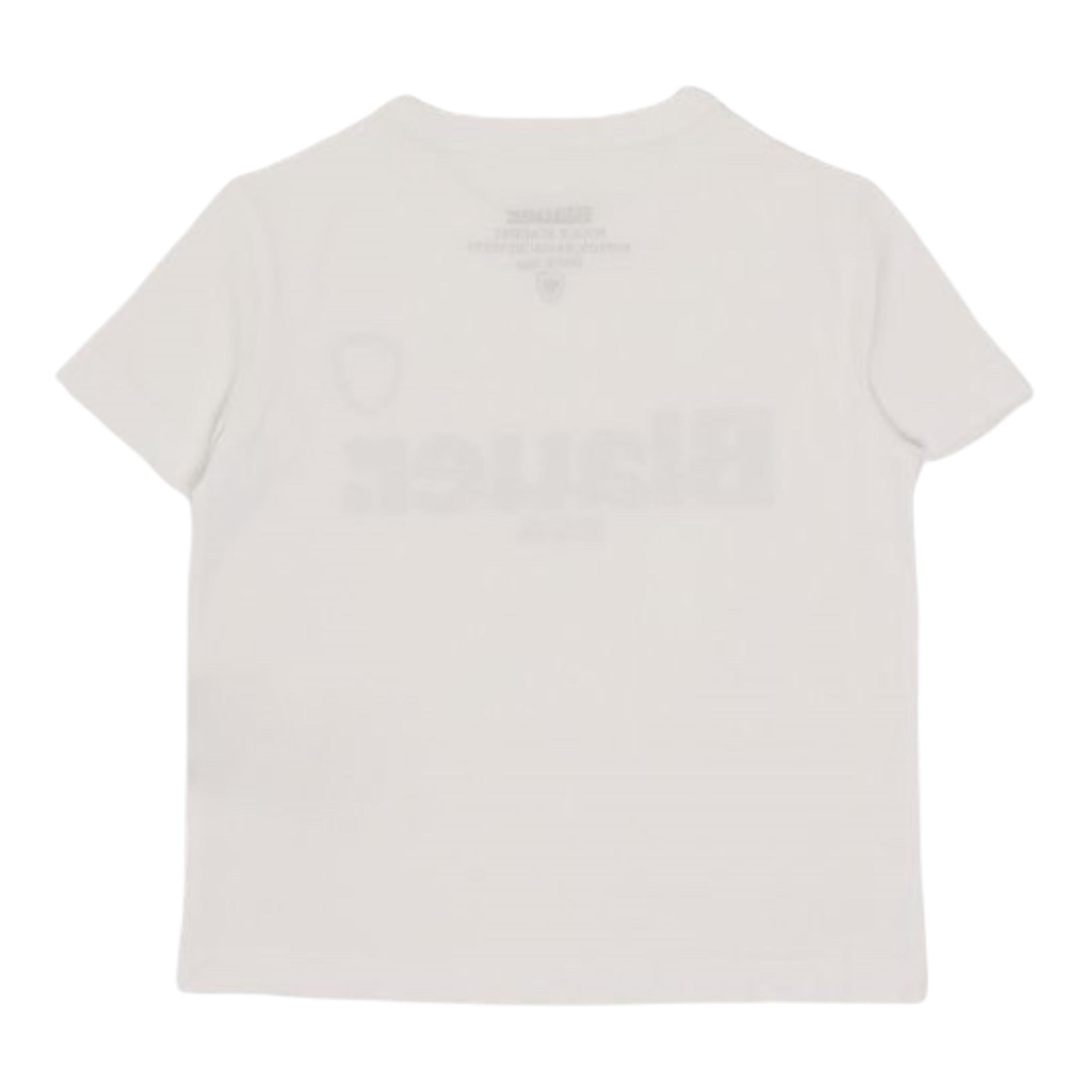 Blauer T-Shirt Giricollo Tinta Unita con Stampa per Neonato 24SBLKH02507N BIANCO BLAUER 