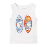 Mayoral Canotta Girocollo Tinta Unita con Stampa per Neonato 1069X BIANCO MAYORAL 