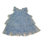 Prinsessefin Abito Tinta Unita con Tulle E Fantasia Stelle per Bambina STARDRESS AZZURRO PRINSESSEFIN 