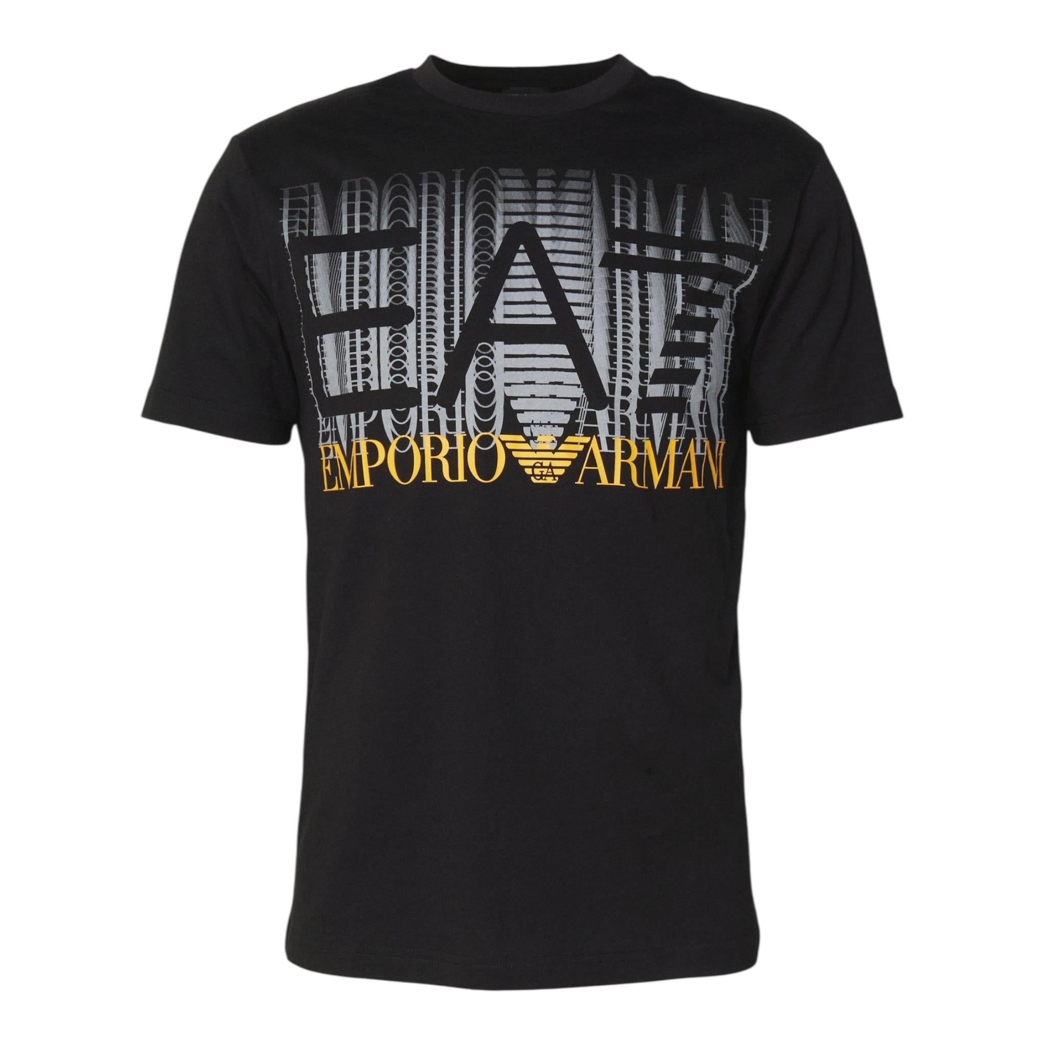 EMPORIO ARMANI t-shirt girocollo tinta unita con stampa Nero per Bambino 3DBT59 NERO EMPORIO ARMANI 