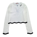 Liu Jo Maglia Girocollo Tinta Unita con Profili In Contrasto per Bambina GA5081 BIANCO LIU JO 