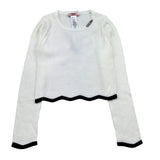 Liu Jo Maglia Girocollo Tinta Unita con Profili In Contrasto per Bambina GA5081 BIANCO LIU JO 