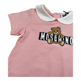 Moschino Pagliaccetto Mezza Manica Tinta Unita con Colletto per Neonata MNY03YA ROSA MOSCHINO 