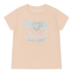 Guess T-Shirt Girocollo Tinta Unita con Stampa per Neonata K5RI06K6YW4 ROSA GUESS 