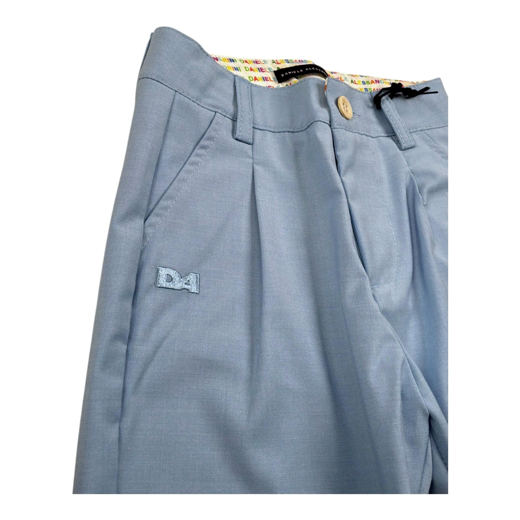 Daniele Alessandrini Pantalone tinta unita con Girovita Regolabile Azzurro per Bambino 1235P00020 AZZURRO DANIELE ALESSANDRINI 
