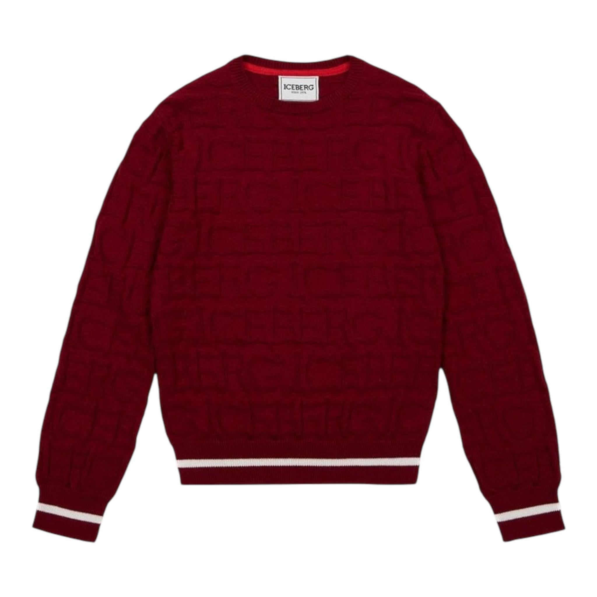 ICEBERG maglia girocollo tinta unita logata Rosso per Bambino MGICE5307J ROSSO ICEBERG 