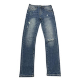 DANIELE ALESSANDRINI jeans tinta unita con strappi Blu per Bambino 1235PD1021 BLU DANIELE ALESSANDRINI 