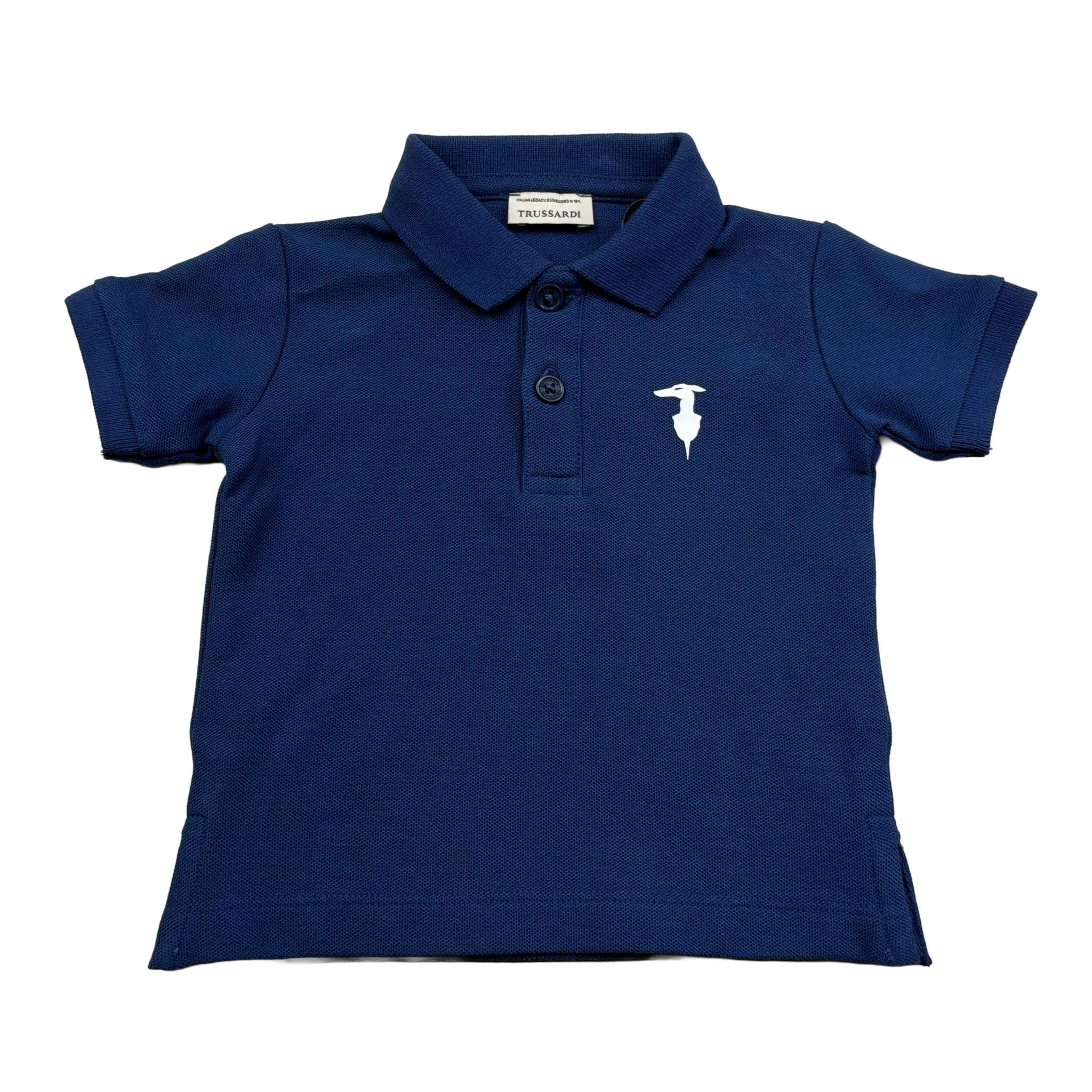 Trussardi Polo Mezza Manica Tinta Unita con Logo per Neonato TIP26002PO BLU TRUSSARDI 