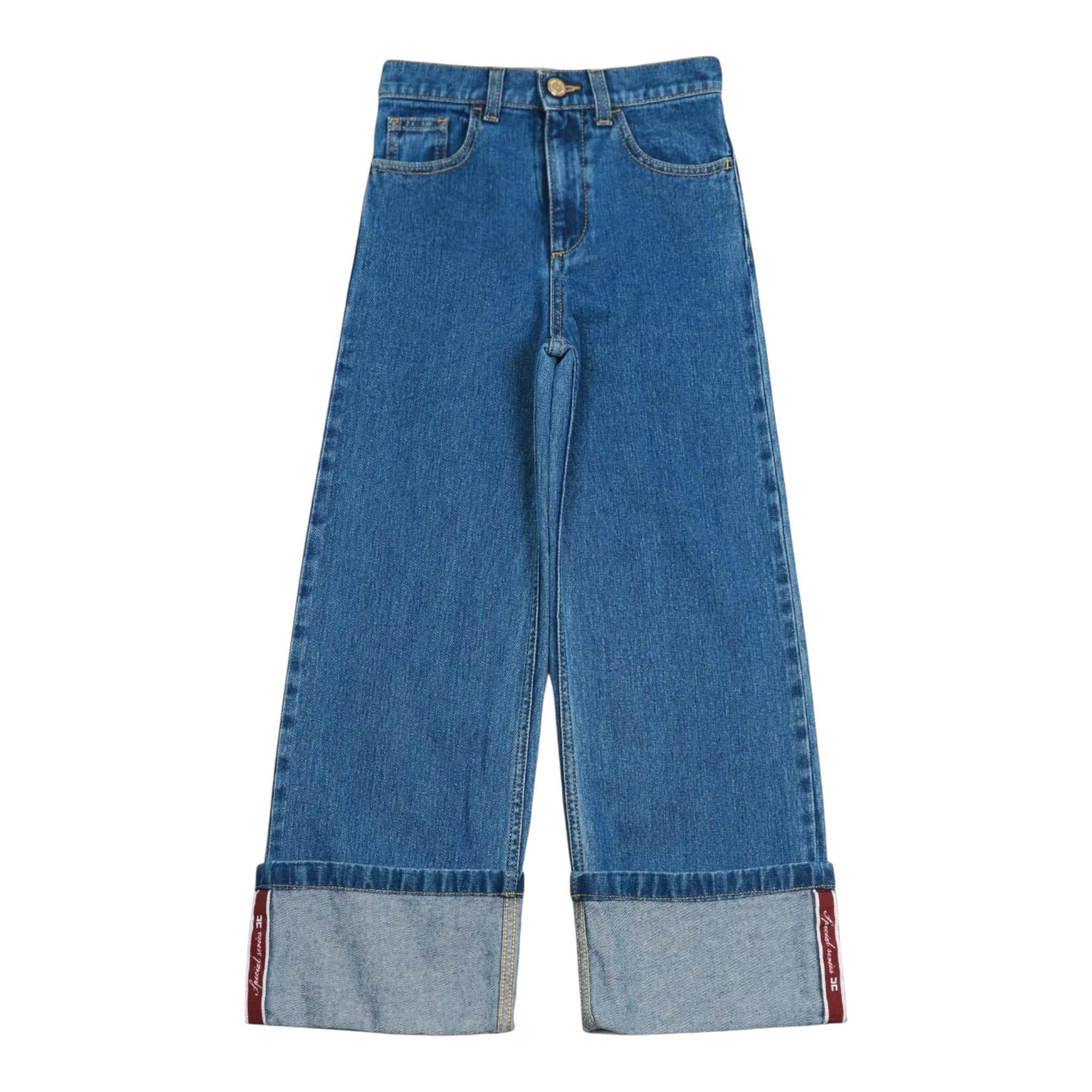 ELISABETTA FRANCHI jeans tinta unita modello palazzo Blu per Bambina EFPS2533 BLU ELISABETTA FRANCHI 