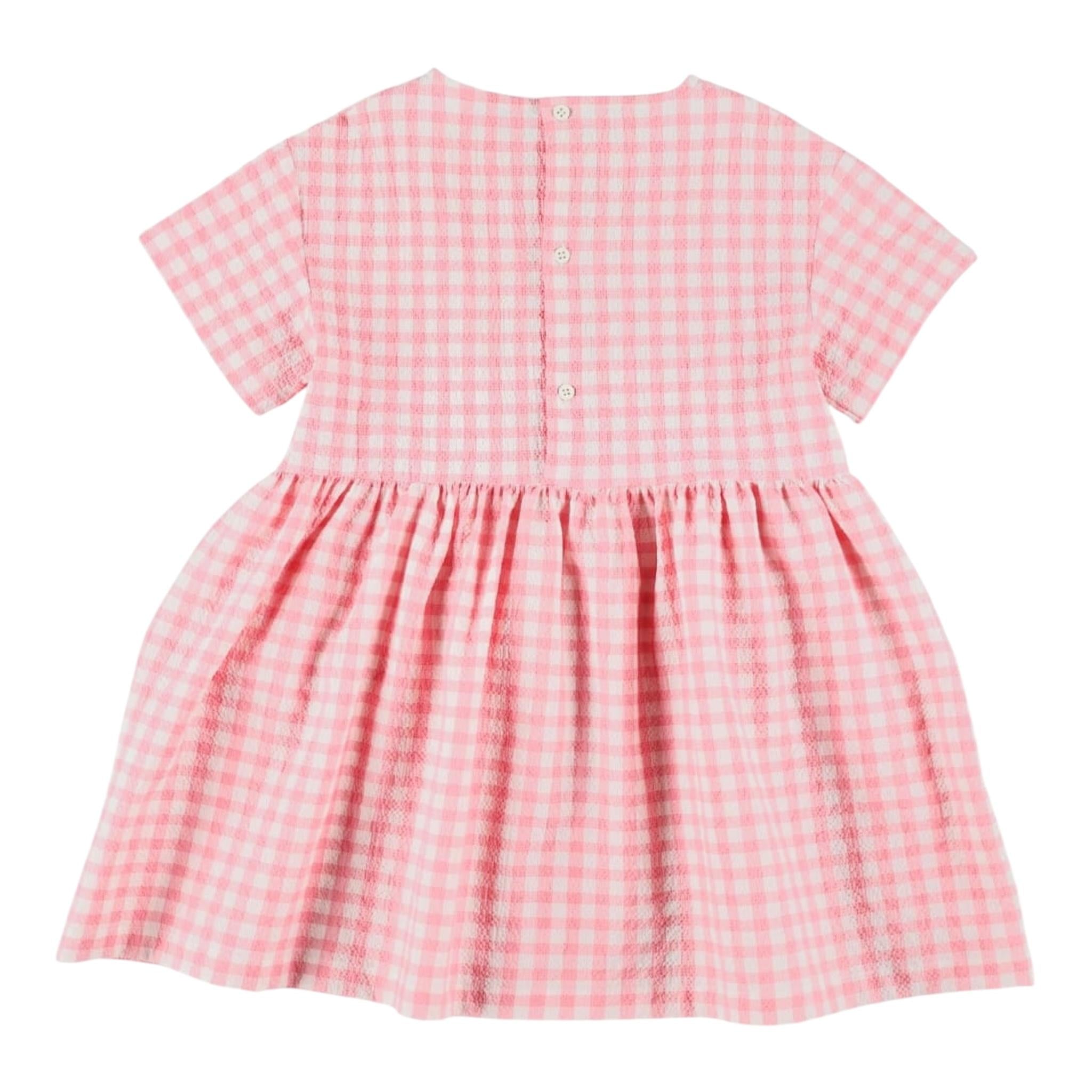 Il Gufo Abito Tinta Unita con Fantasia Quadri per Bambina P25VM779C3161J ROSA IL GUFO 