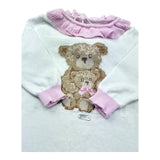 Le Bebe Tutina Manica Lunga Tinta Unita con Ricamo per Neonata LBG6315 BIANCO LE BEBE 