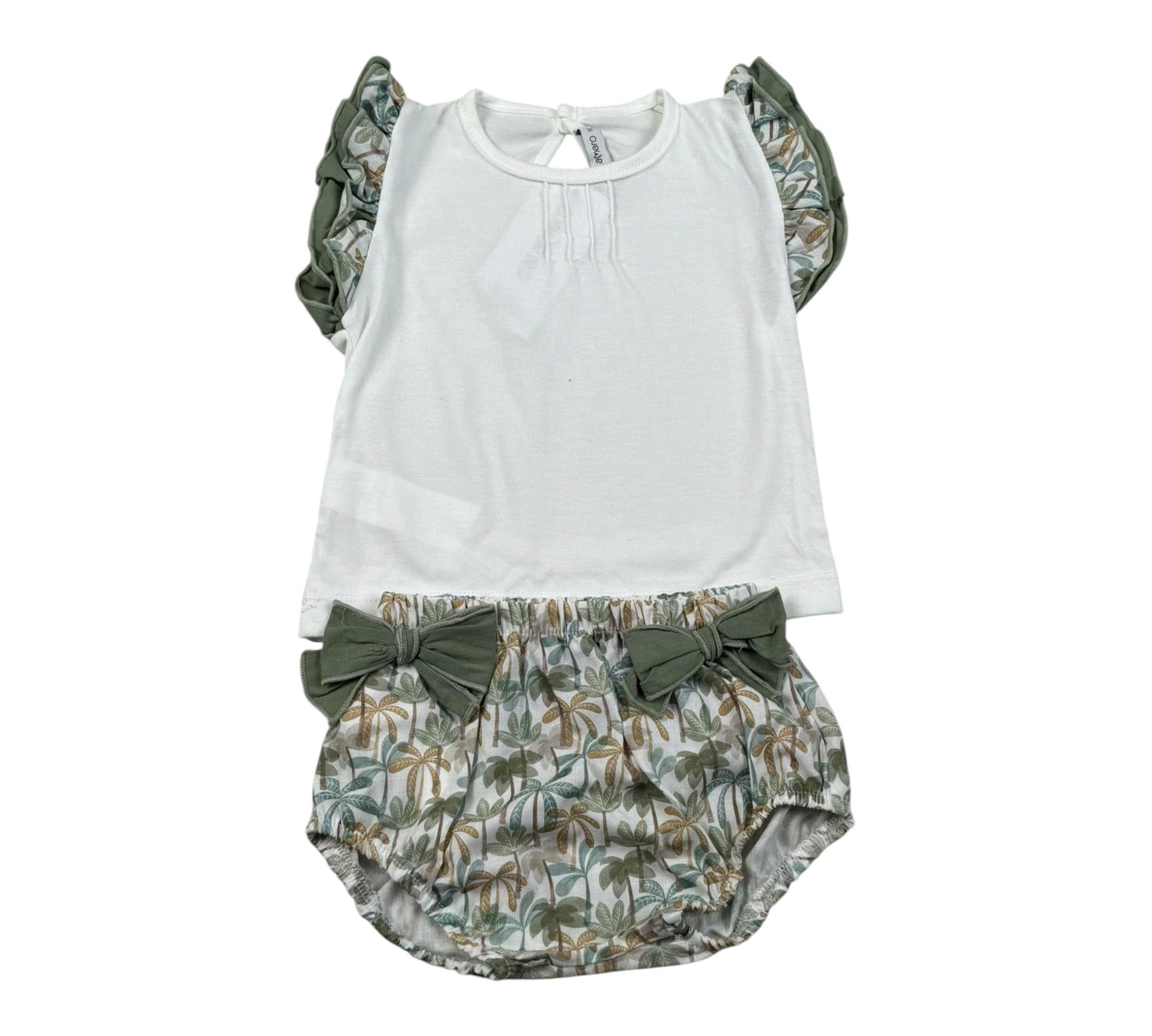 Calamaro Completo 2 Pezzi T-Shirt-Culotte per Neonata 11129 BIANCO CALAMARO 