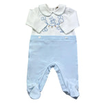 Le Bebe Tutina Manica Lunga Bicolore per Neonato LBB5259 BIANCO/AZZURRO LE BEBE 