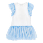 Monnalisa Abito Bicolore con Stampa E Brillantini per Bambina 19E918 BIANCO MONNALISA 