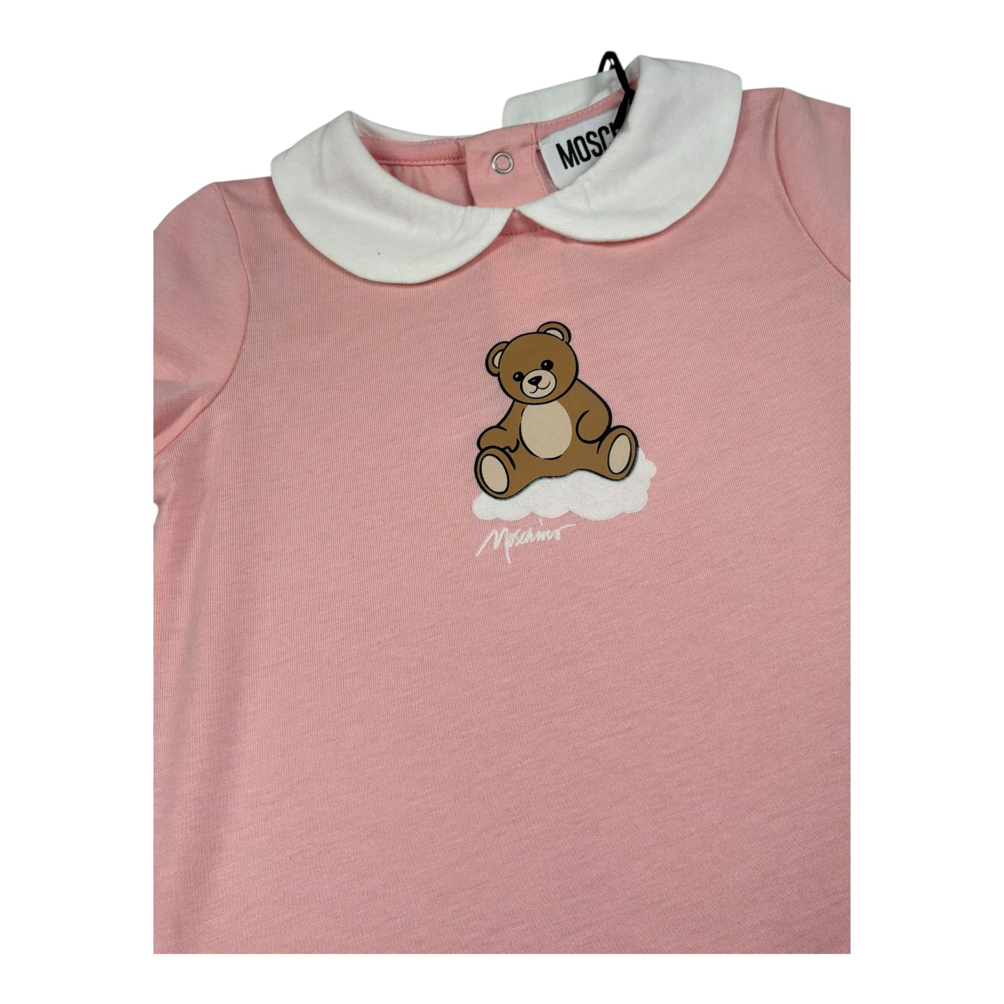 Moschino Set Pagliaccetto Tinta Unita-Cappello per Neonata MUY093 ROSA MOSCHINO 