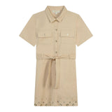 Michael Kors Abito Mezza Manica tinta unita Beige per Bambina R30020 BEIGE MICHAEL KORS 