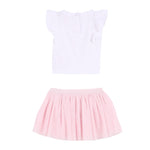 Liu Jo Completo 2 Pezzi T-Shirt-Gonna Bicolore per Neonata HA1085 BIANCO/ROSA LIU JO 