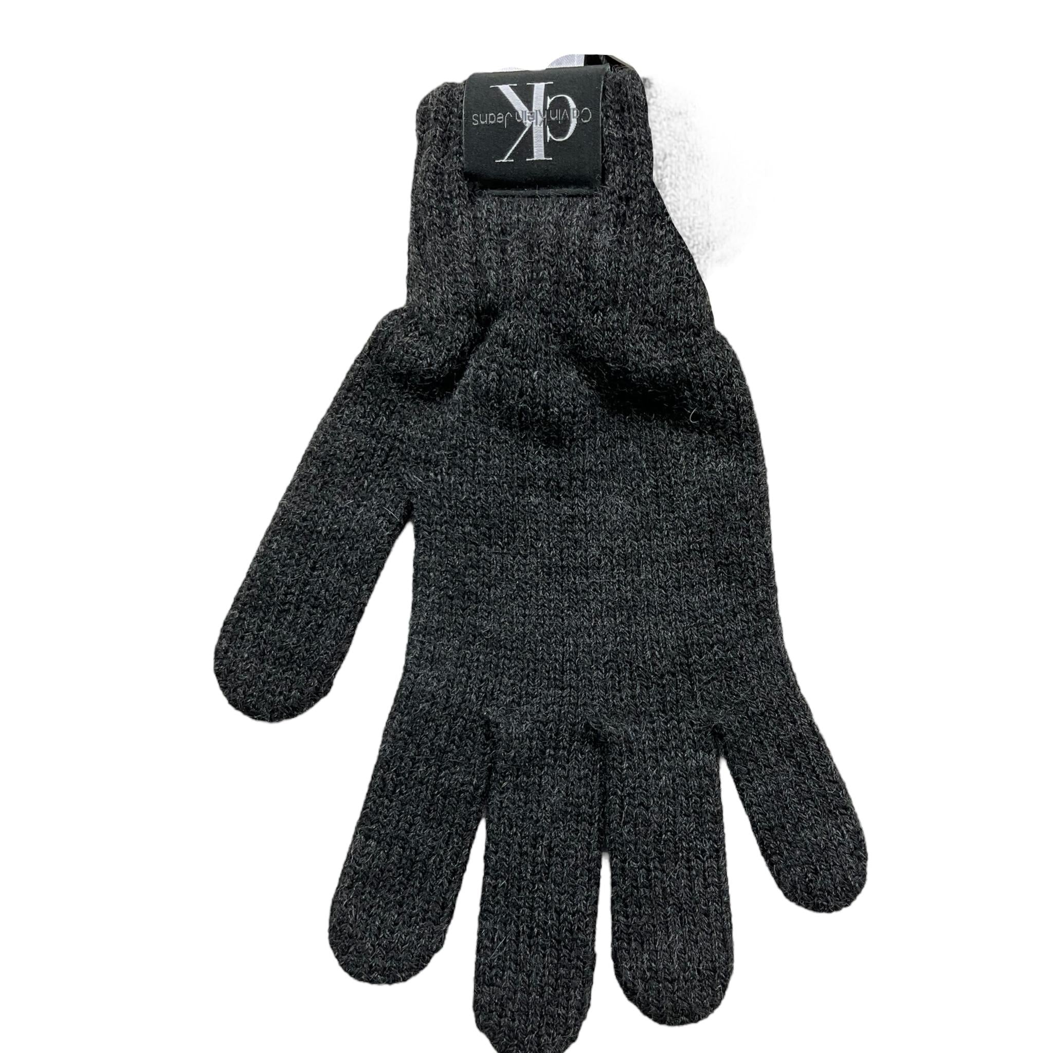 CALVIN KLEIN guanti tinta unita con logo Grigio per Bambina U00525 GRIGIO CALVIN KLEIN 