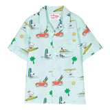Saint Barth Camicia Mezza Manica Tinta Unita con Stampe Snoopy per Bambino KALE00200 CELESTE SAINT BARTH 