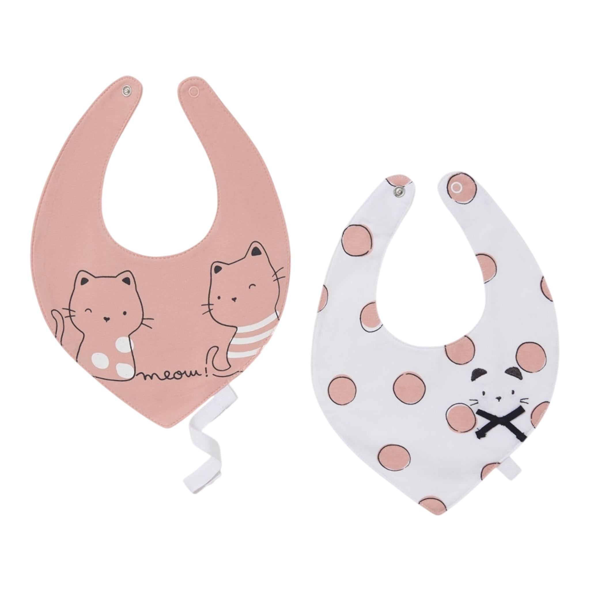 Mayoral Set 2 Pezzi Bavette Bicolore per Neonata 9094 BIANCO/ROSA MAYORAL 