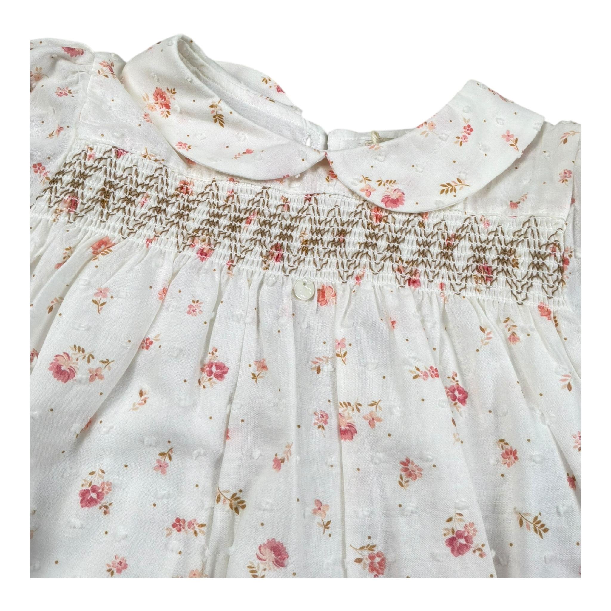 Wedoble Abito Mezza Manica Tinta Unita Stampa Floreale per Bambina V2502704A BIANCO WEDOBLE 