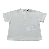 Emporio Armani T-Shirt Girocollo Tinta Unita con Logo per Neonato EB000375 PANNA EMPORIO ARMANI 