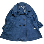 Le Bebe Cappotto In Denim Tinta Unita Doppiopetto per Neonata LBG6423 BLU LE BEBE 