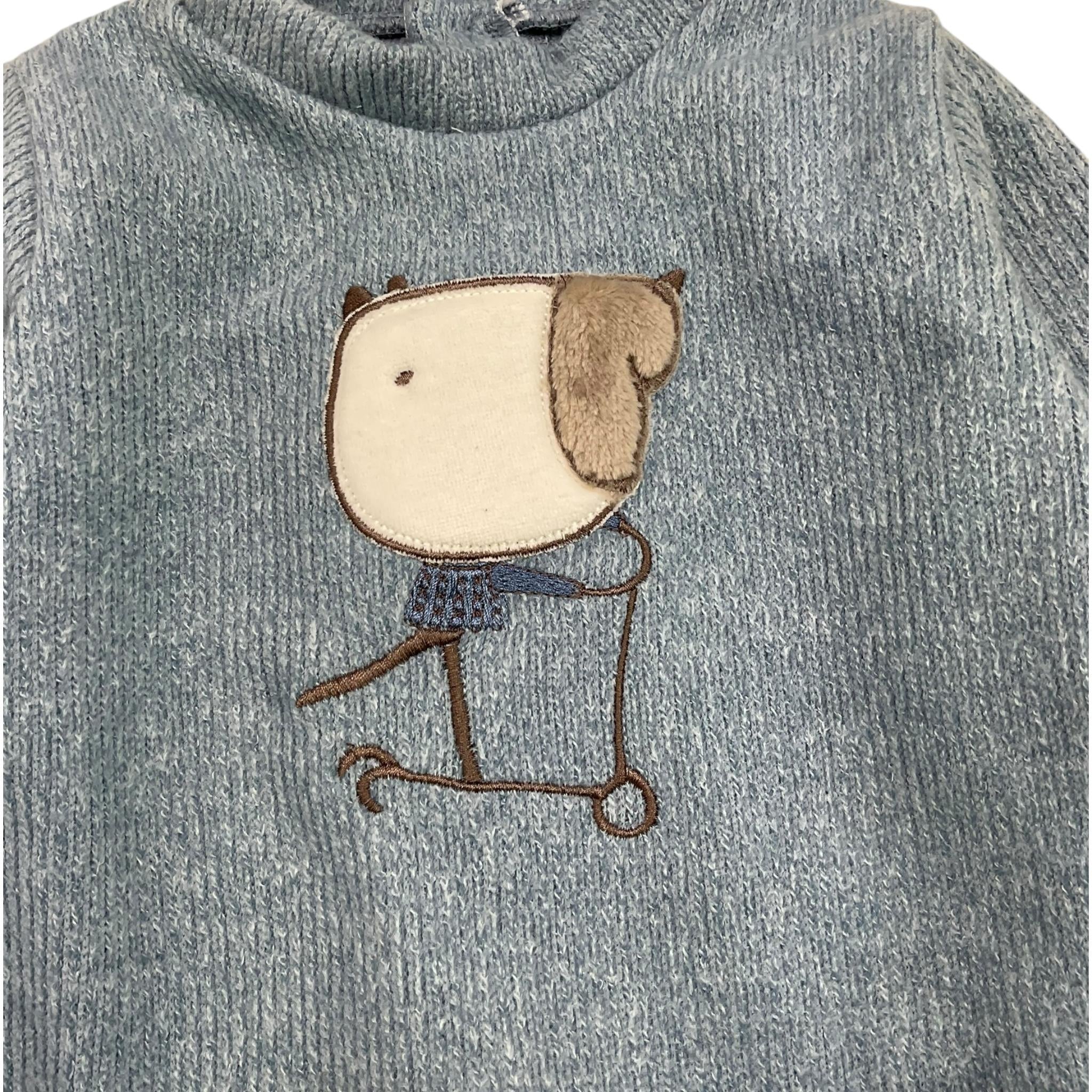 CALAMARO completo 2pz bicolore maglia-coulotte Azzurro per Neonato 11021X AZZURRO CALAMARO 