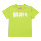 Diesel T-Shirt Girocollo Tinta Unita con Stampa per Bambino K00569J VERDE DIESEL 