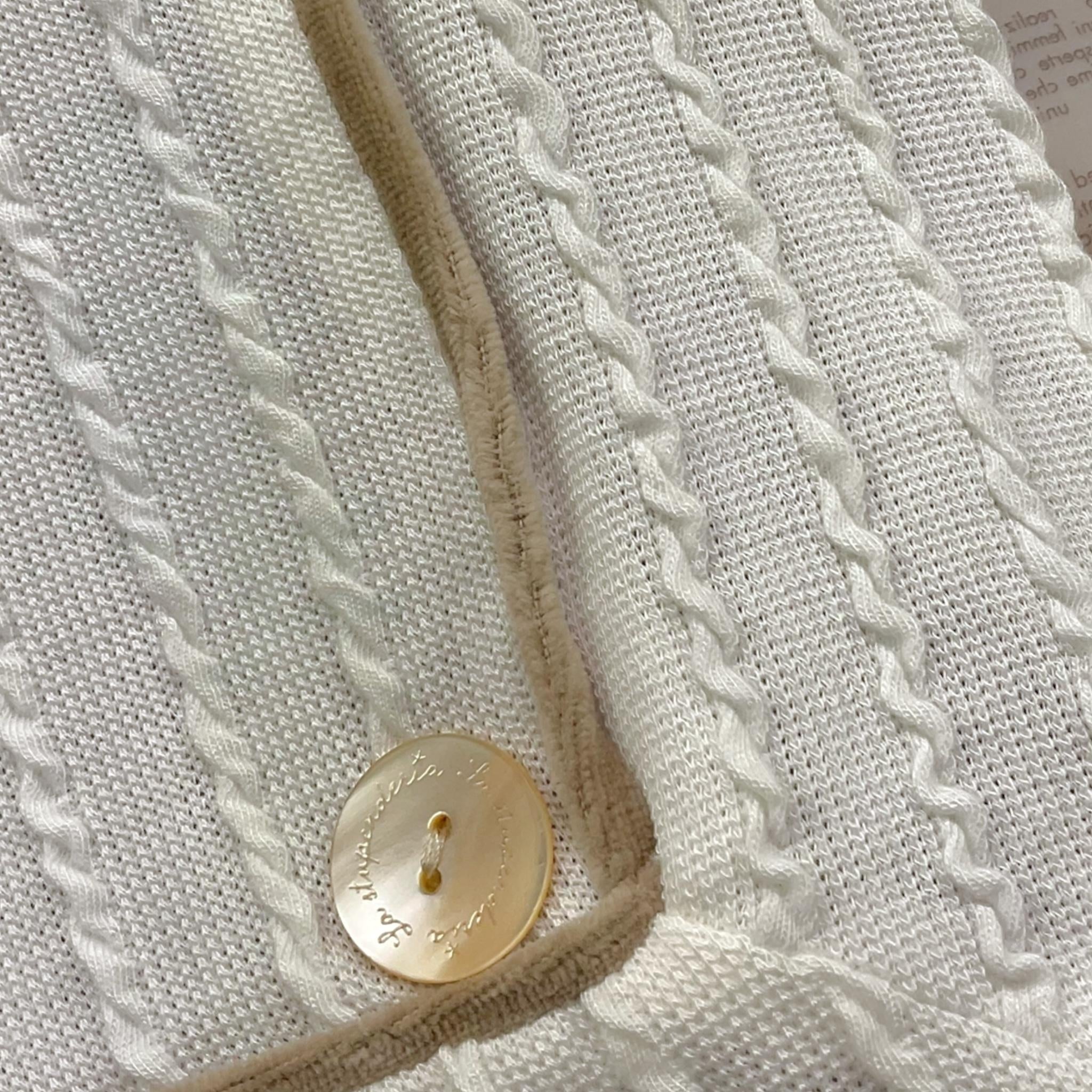 LA STUPENDERIA coperta bicolore con finti bottoni Bianco per Neonato TBCO60 BIANCO LA STUPENDERIA 