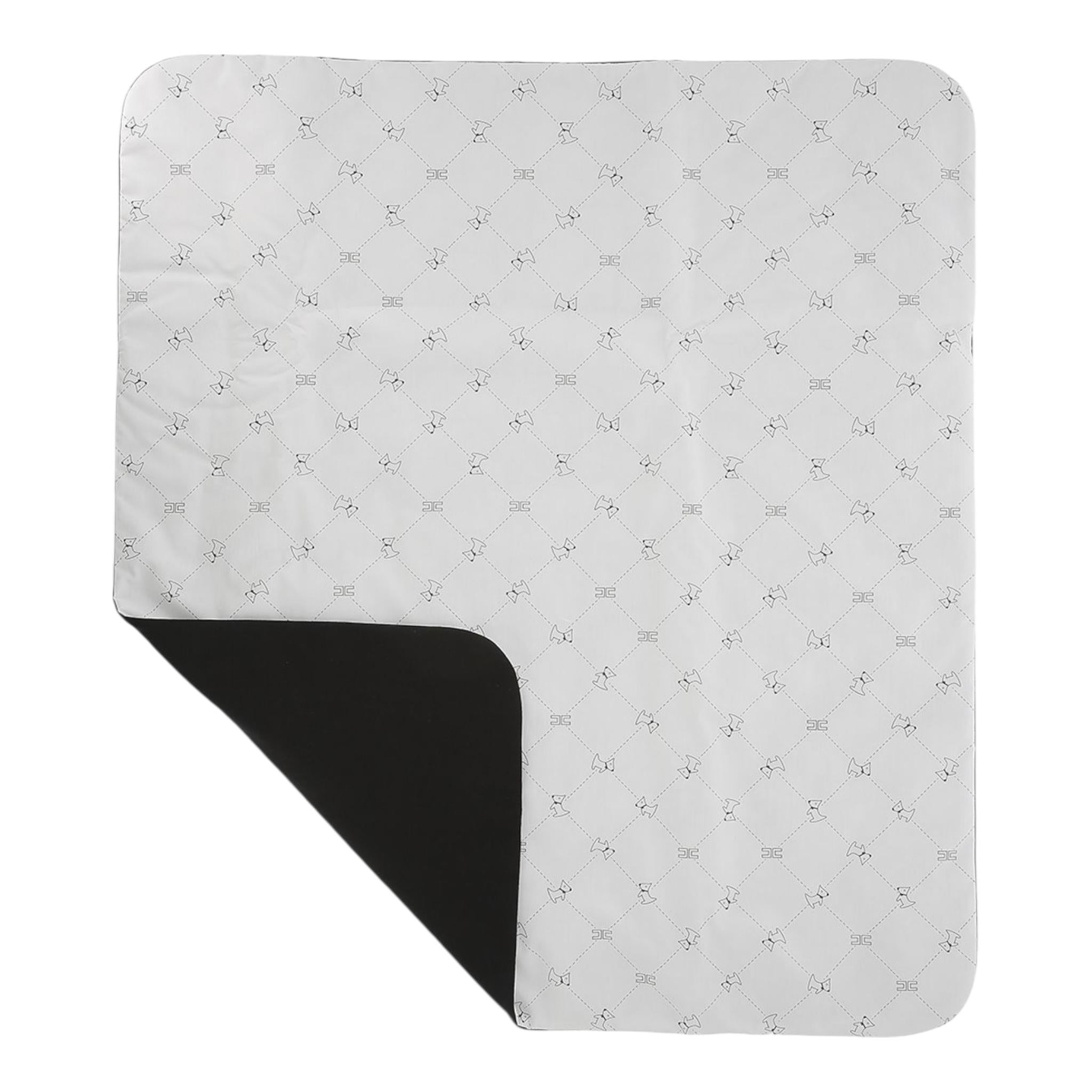 Elisabetta Franchi Coperta Tinta Unita con Logo per Neonata ENC070 BIANCO/NERO ELISABETTA FRANCHI 