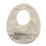 Ninnaoh Bavetta Tinta Unita con Fantasia A Righe per Neonato E22205 BIANCO NINNAOH 