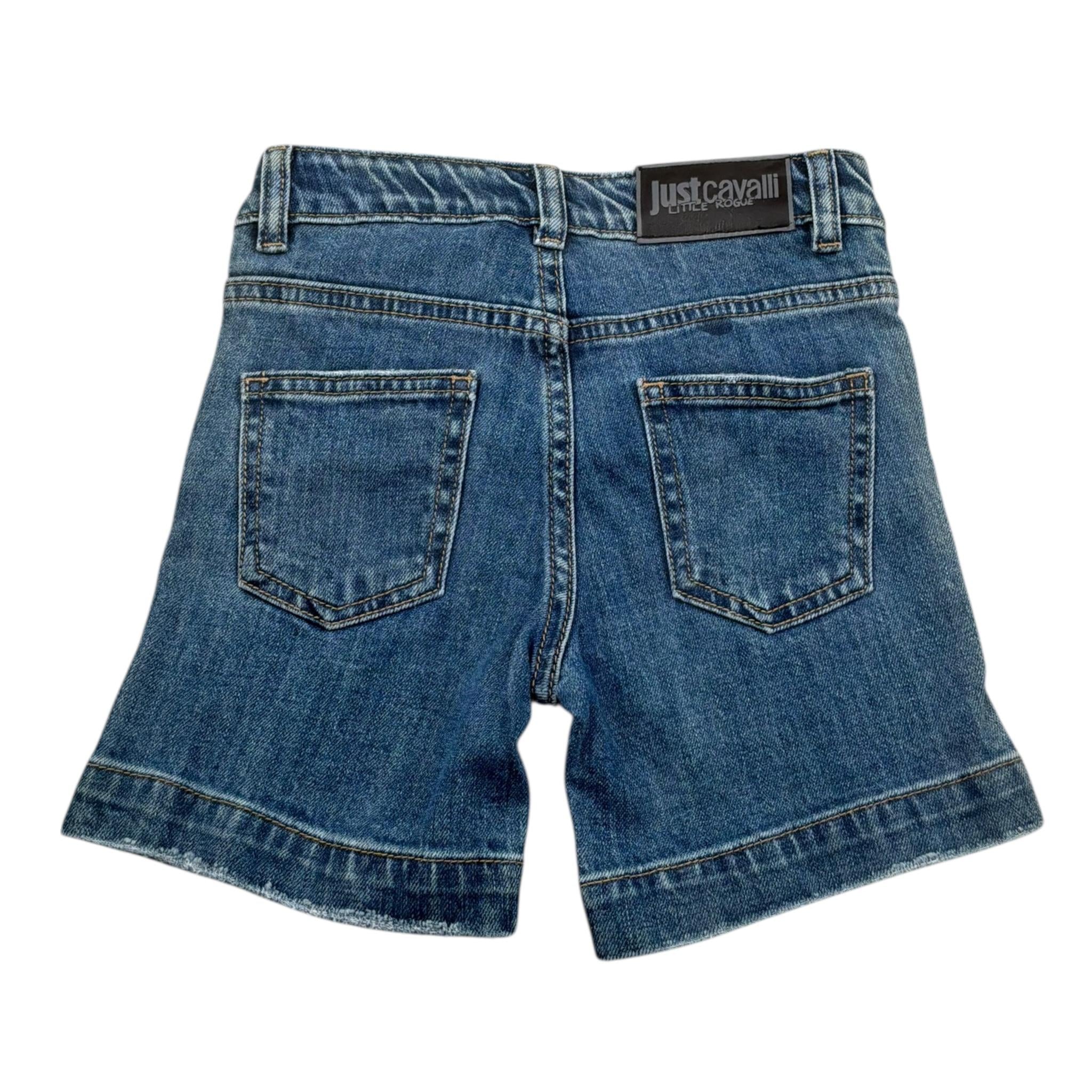 Just Cavalli Bermuda In Denim Tinta Unita con Girovita Regolabile per Neonato JIP26099BE BLU JUST CAVALLI 